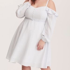 Torrid Cold Shoulder Striped Challis Dress 3X